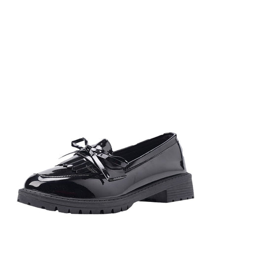 Damen Glänzende Mokassin-Loafer mit Fransen-Quaste und rutschfester Profilsohle Shop Nory