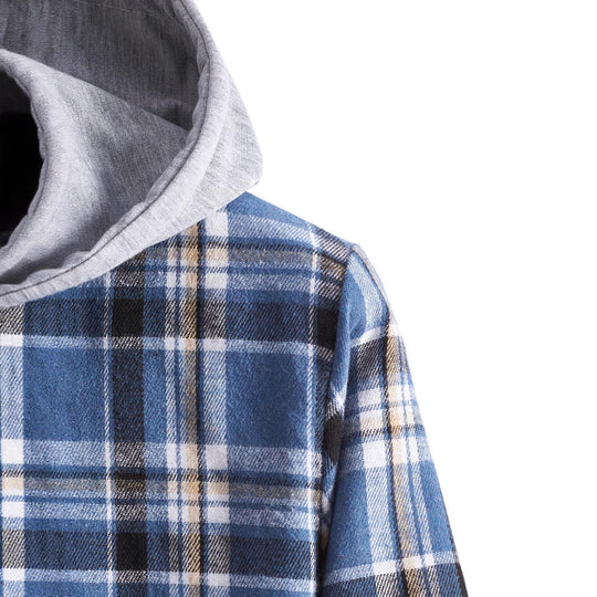Herren Flanellhemd mit integrierter Kapuze