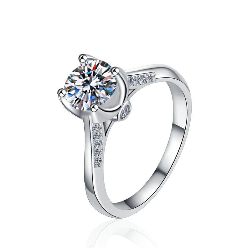 Damen Verlobungsring mit strahlendem Zirkon und funkelndem Design Shop Nory
