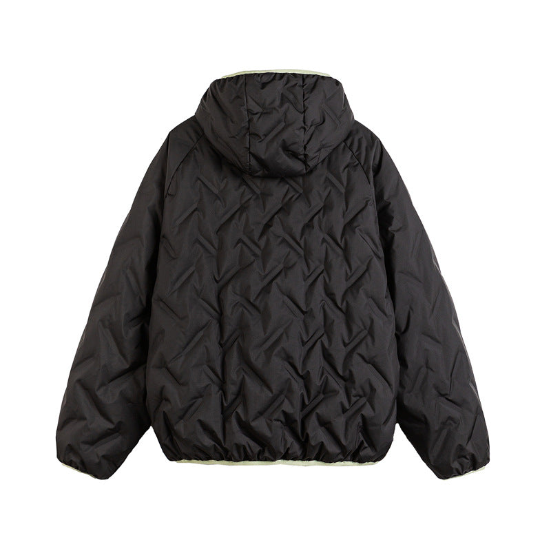 Unisex Wattierte Kapuzenjacke im Boxy-Schnitt mit kontrastkanten und elastischem Saum Shop Nory