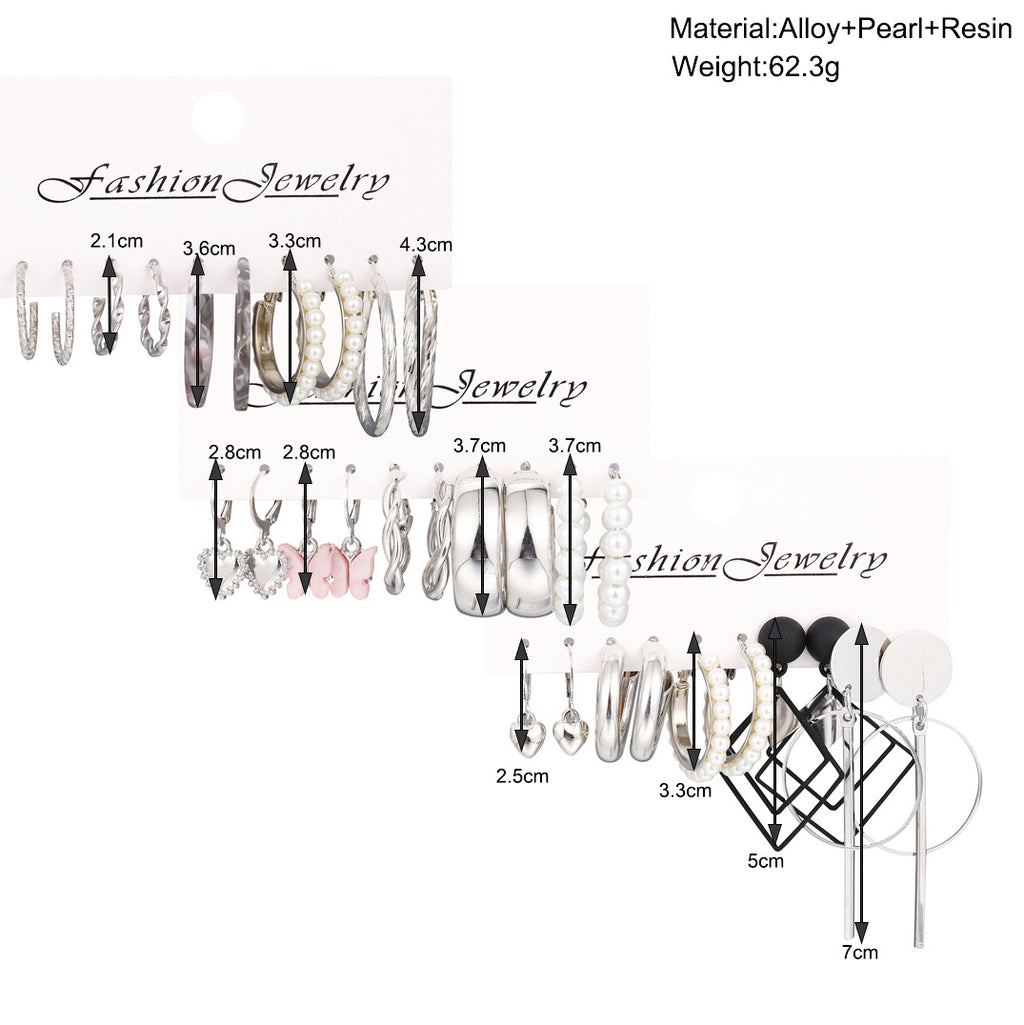 Damen Ohrringe Set mit verschiedenen modernen Designs und elegantem Goldakzent Shop Nory