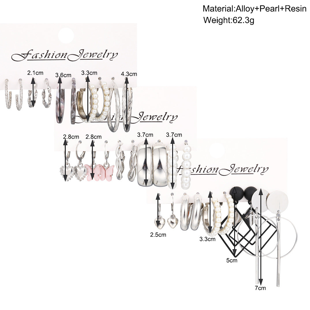 Damen Ohrringe Set mit verschiedenen modernen Designs und elegantem Goldakzent Shop Nory