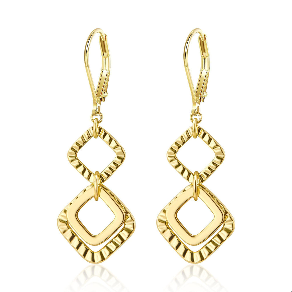 Damen Ohrhänger mit doppeltem Ringdesign und elegantem Glitzereffekt Shop Nory