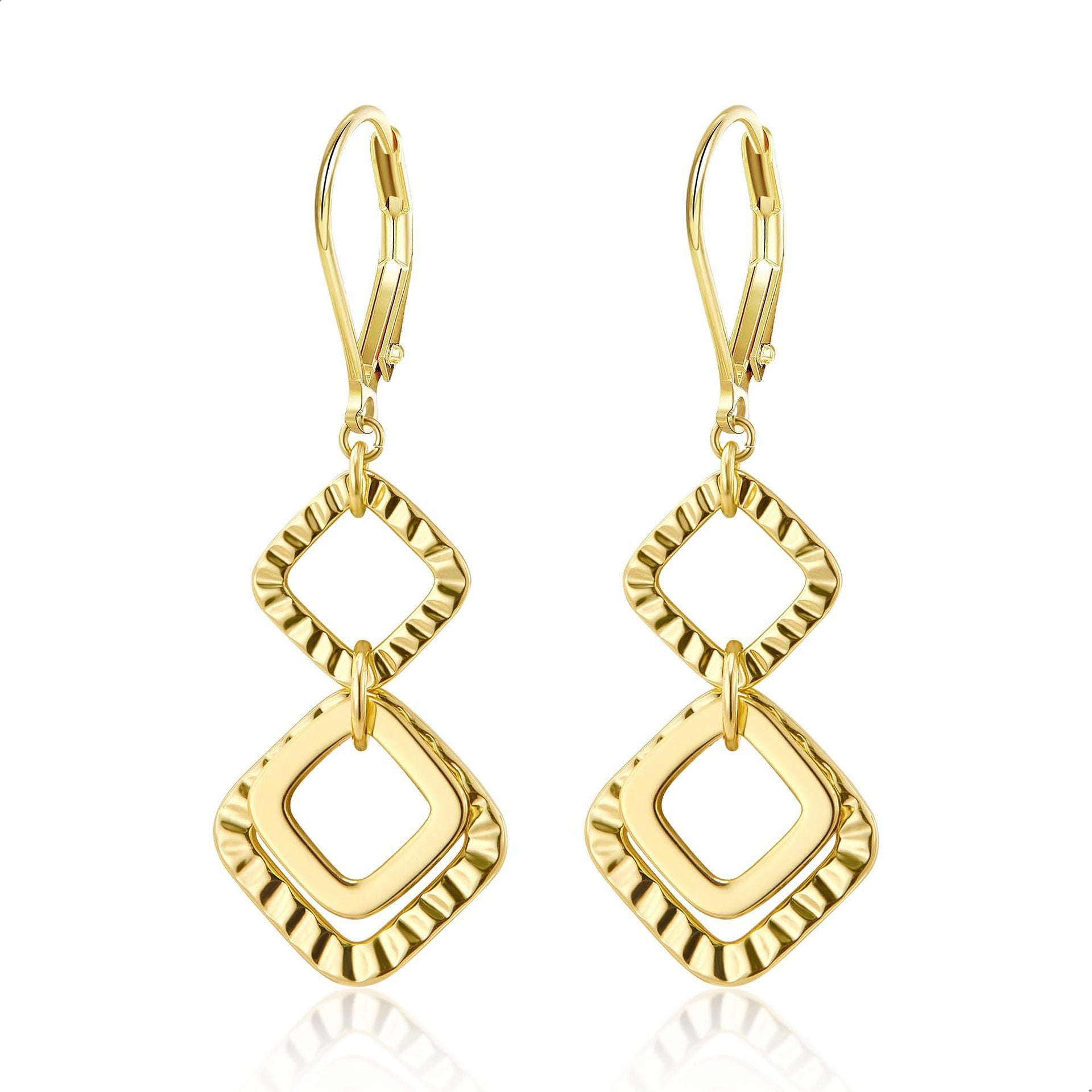 Damen Ohrhänger mit doppeltem Ringdesign und elegantem Glitzereffekt Shop Nory