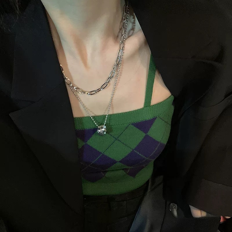 Damen modische Kette mit einzigartigem Struktur-Anhänger Shop Nory
