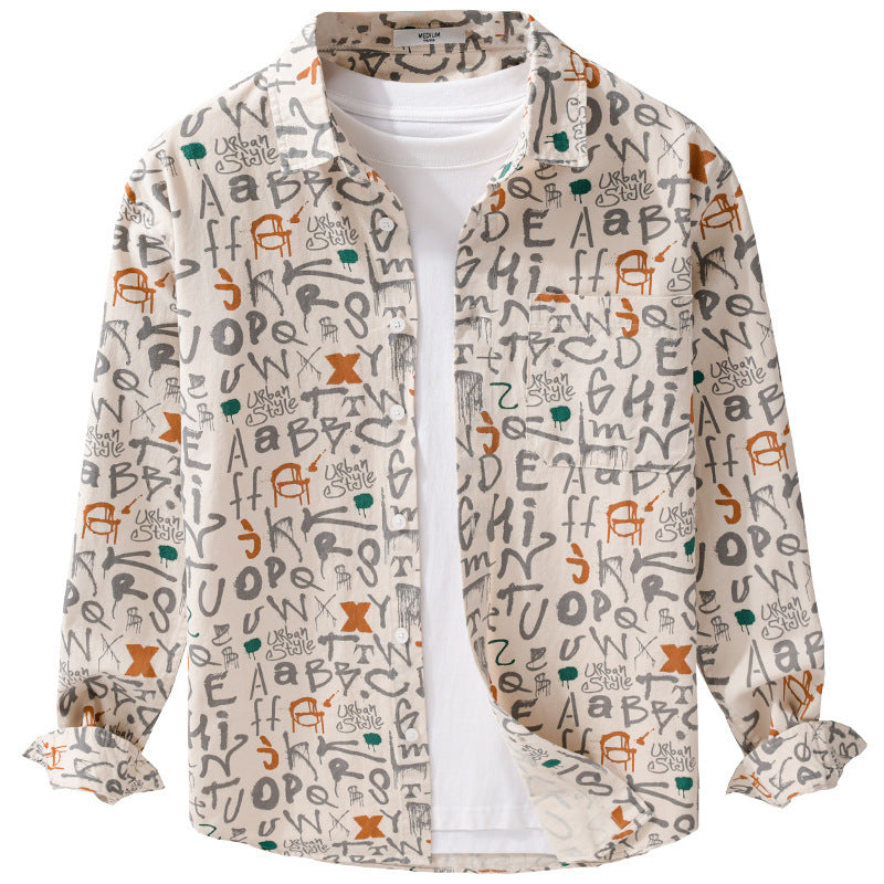 Herren Overshirt im urbanen Graffiti-Letterprint aus Baumwollmix Shop Nory