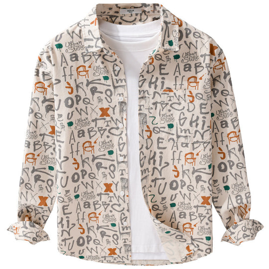 Herren Overshirt im urbanen Graffiti-Letterprint aus Baumwollmix Shop Nory