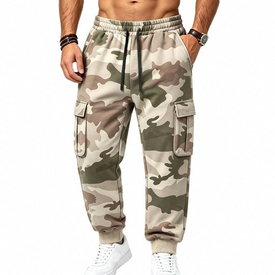 Herren Cargohose im Jogger-Stil mit elastischem Bund, Kordelzug und Mehrfachtaschen Shop Nory