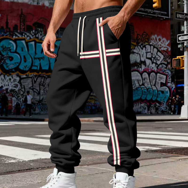 Herren Jogginghose mit seitlichem Tape-Streifen und elastischem Kordelbund Shop Nory