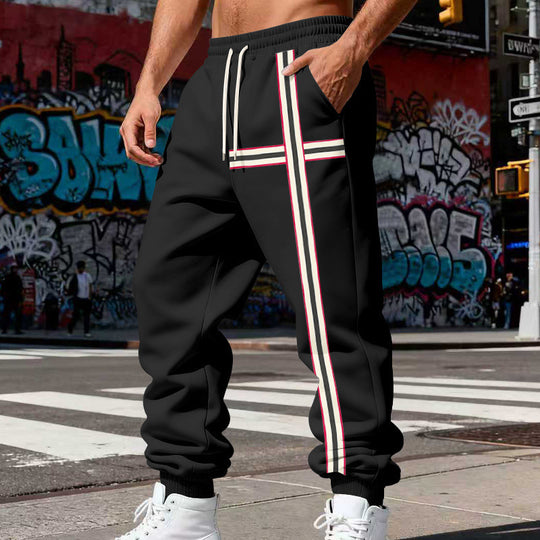 Herren Jogginghose mit seitlichem Tape-Streifen und elastischem Kordelbund Shop Nory