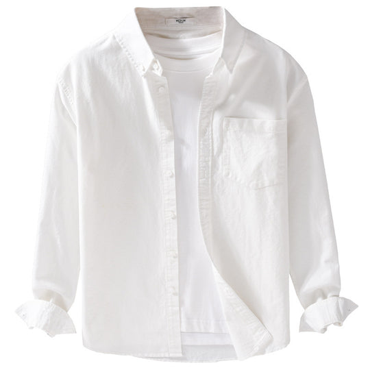 Herren Soft-Touch Layering-Hemd aus Baumwoll-Oxford mit Innenshirt, Kentkragen und Brusttasche Shop Nory