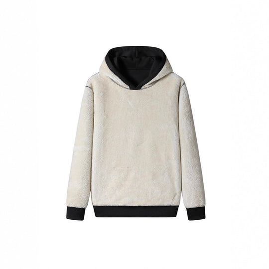 Herren Kuscheliger Teddyfleece-Kapuzenpullover mit Sherpa-Futter und Kängurutasche Shop Nory