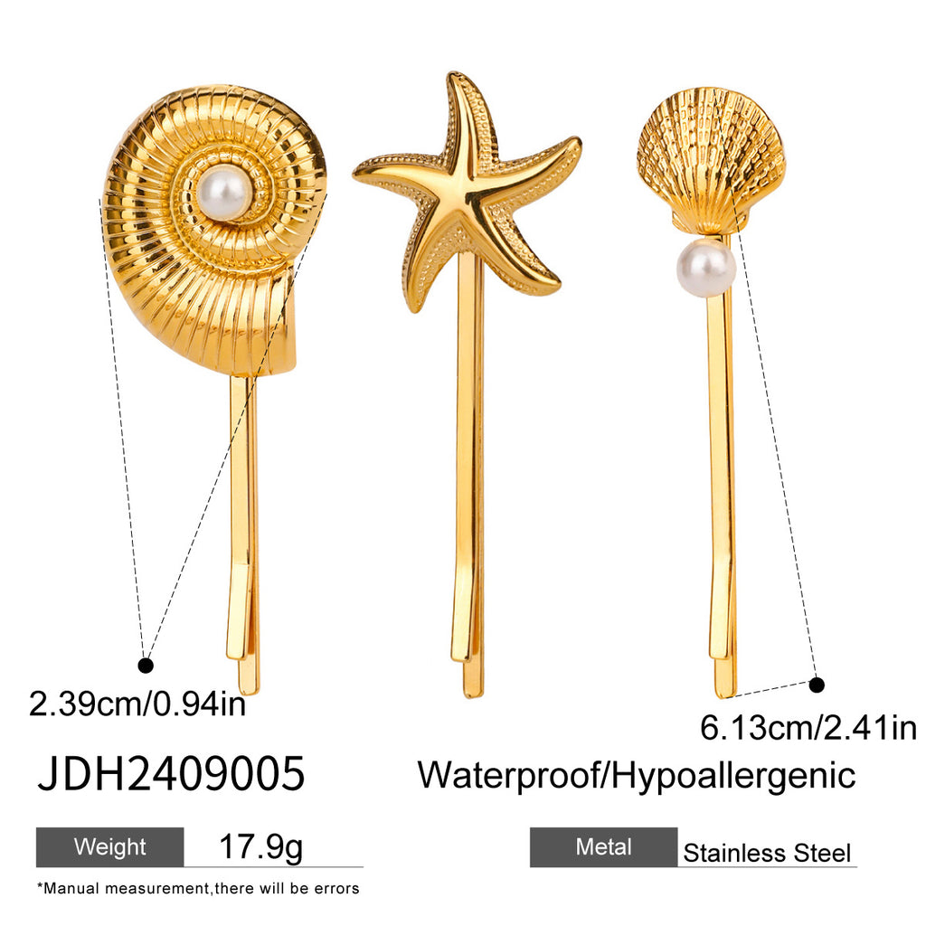 Damen Haarschmuck mit maritimen Muschelmotiven und hypoallergener Edelstahlverarbeitung Shop Nory