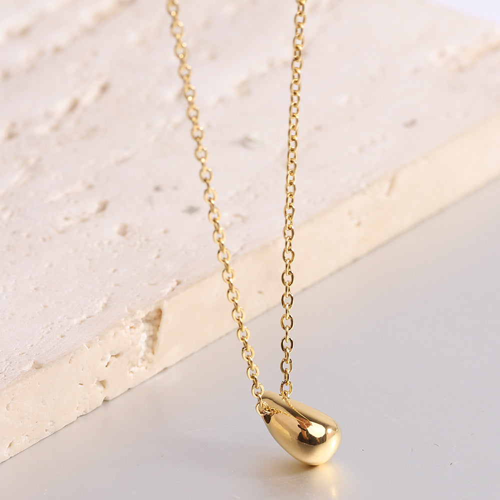 Damen Halskette mit zeitlosem Tropfenanhänger aus hochwertigem Gold Shop Nory