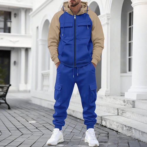 Herren Kapuzen-Sweatset mit Reißverschluss und funktionaler Cargohose Shop Nory