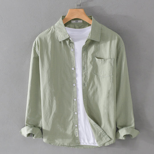 Herren Leichtes Baumwoll‑Leinen Overshirt mit Brusttasche und Relaxed‑Fit Shop Nory