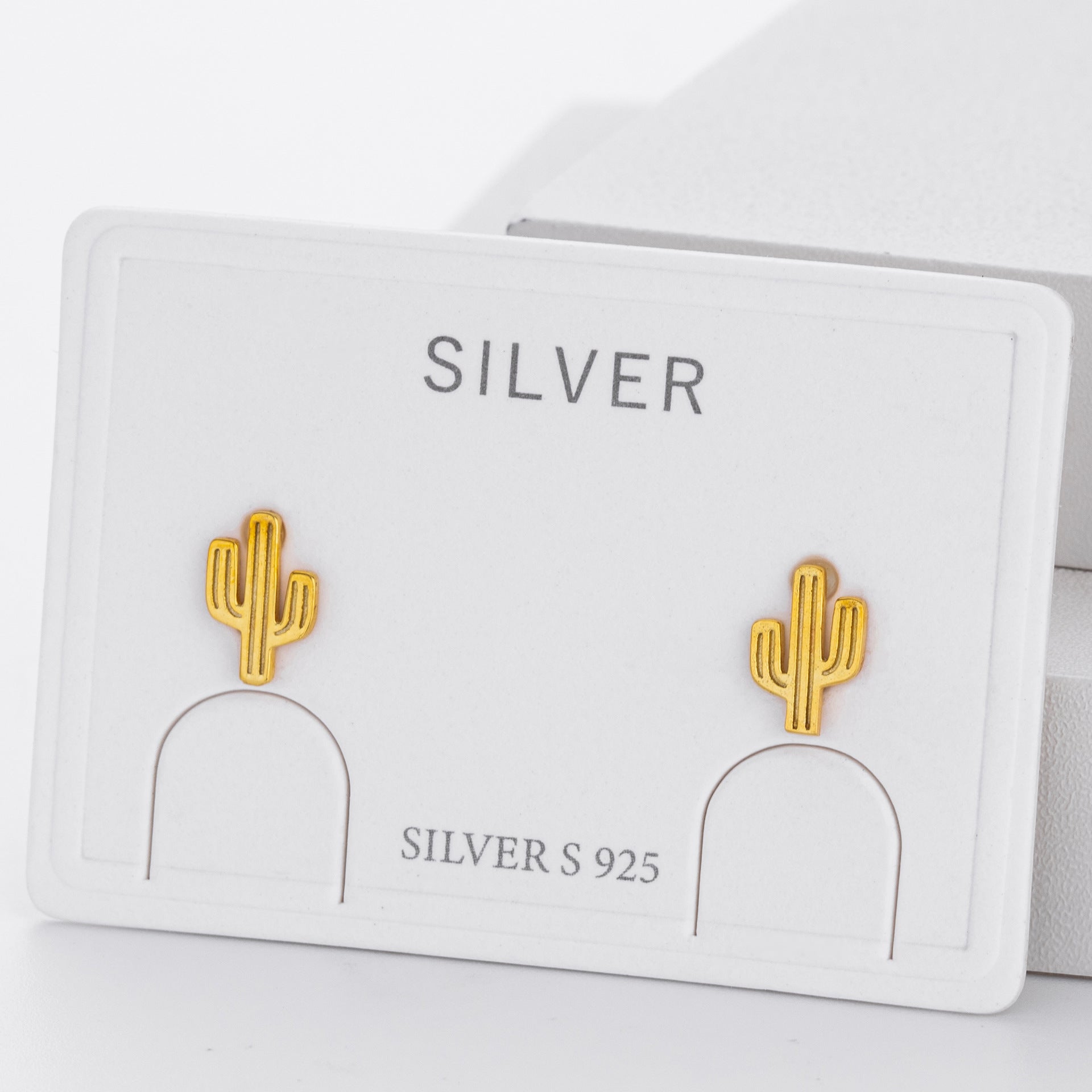 Damen Ohrstecker im stilvollen Kaktusdesign aus 925 Sterling Silber Shop Nory