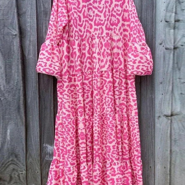 Damen Maxikleid im eleganten Leoprint