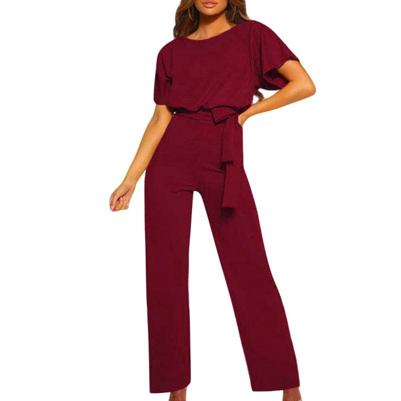 Damen elegantes Set bestehend aus fließender Bluse und weit geschnittenen Hosen