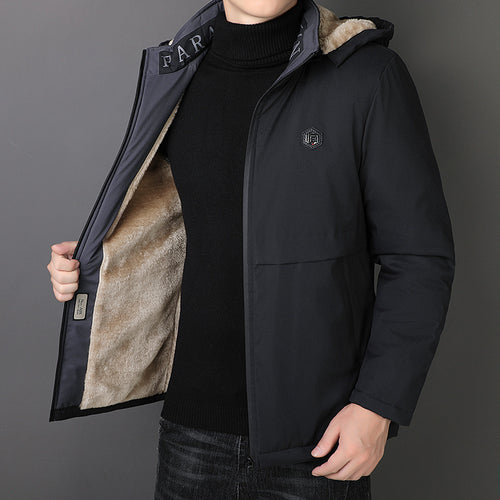 Herren Übergangsjacke mit Teddyfutter, winddichter Außenhülle und Kapuze Shop Nory