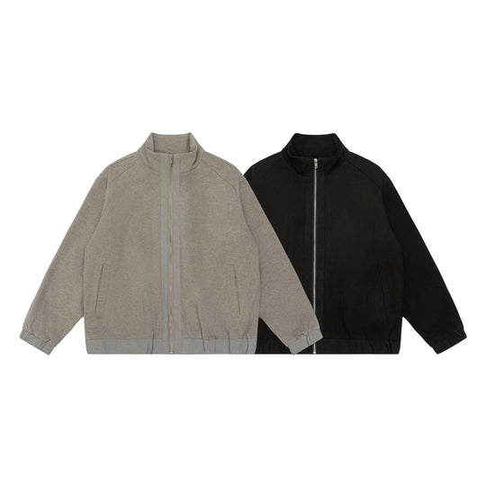 Unisex Kurzjacke im Boxy Cut aus Wollmix mit Funnelkragen und Reißverschluss Shop Nory