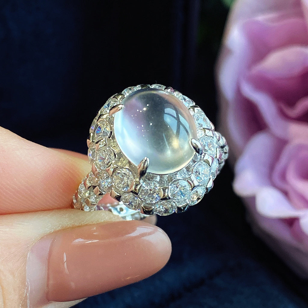 Damen eleganter Schmuckring mit facettiertem Kristallbesatz Shop Nory