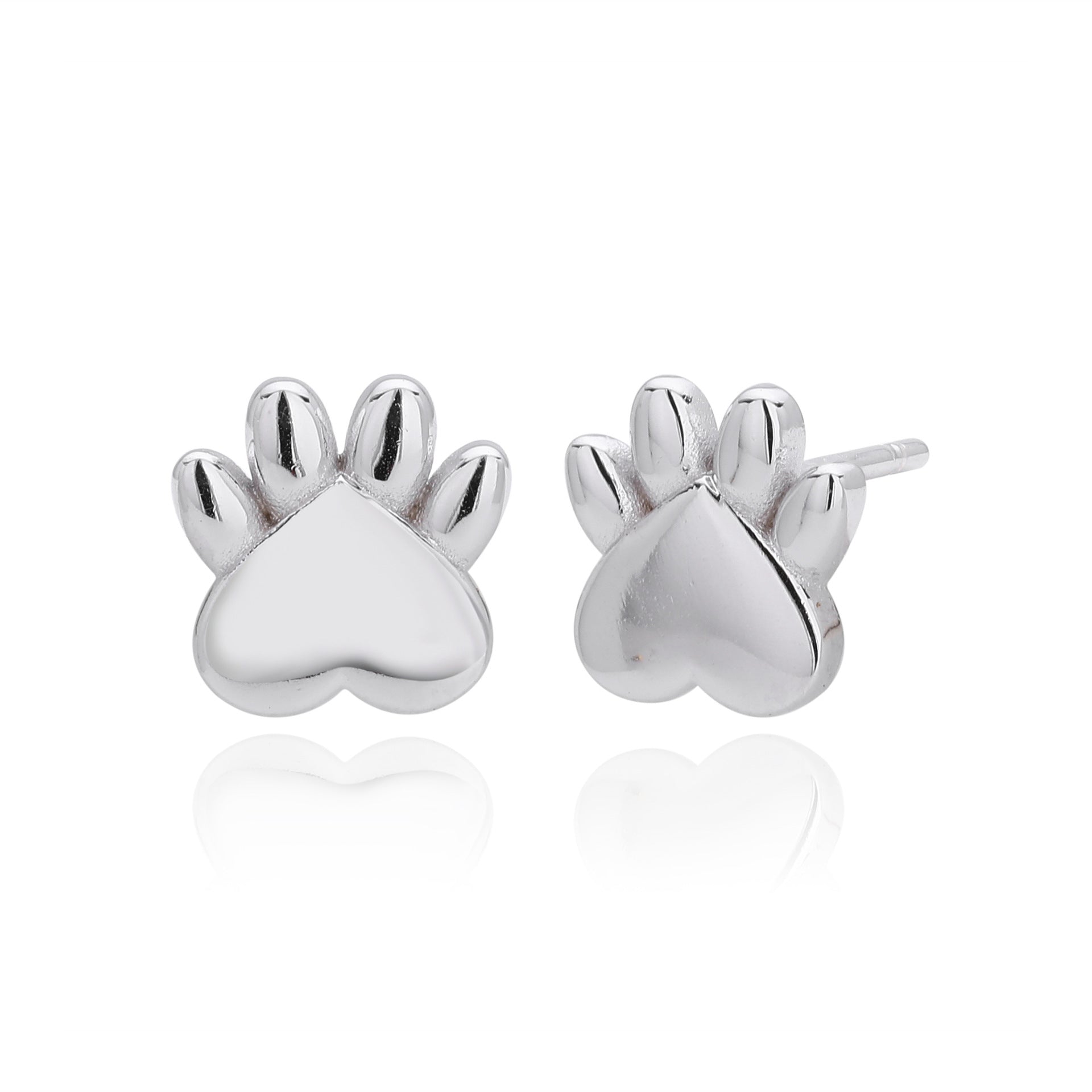 Damen Ohrstecker im kreativen Herz-Pfoten-Design aus 925 Sterlingsilber Shop Nory
