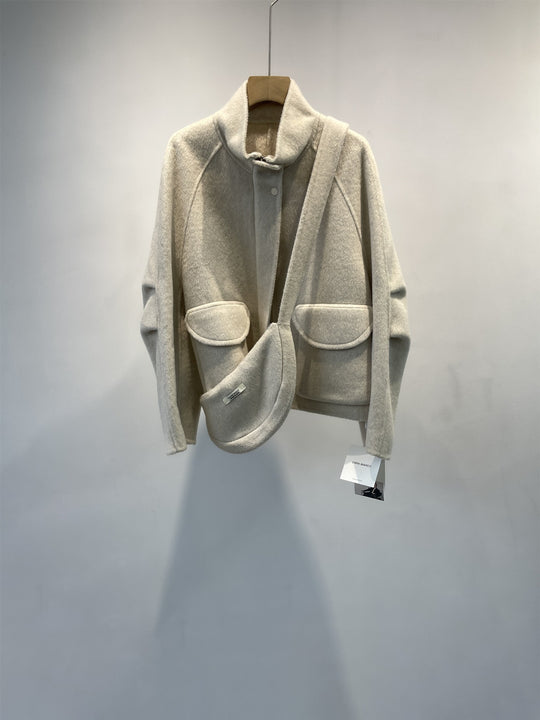 Damen Gemütliche Übergroße Wollmischung Jacke Shop Nory