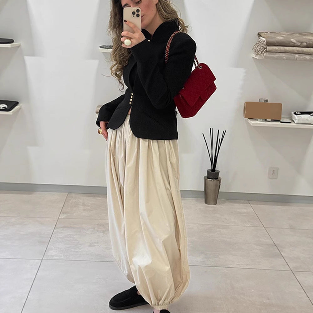 Damen Taillierter Struktur-Blazer mit Stehkragen & Zierknopf-Leiste Shop Nory