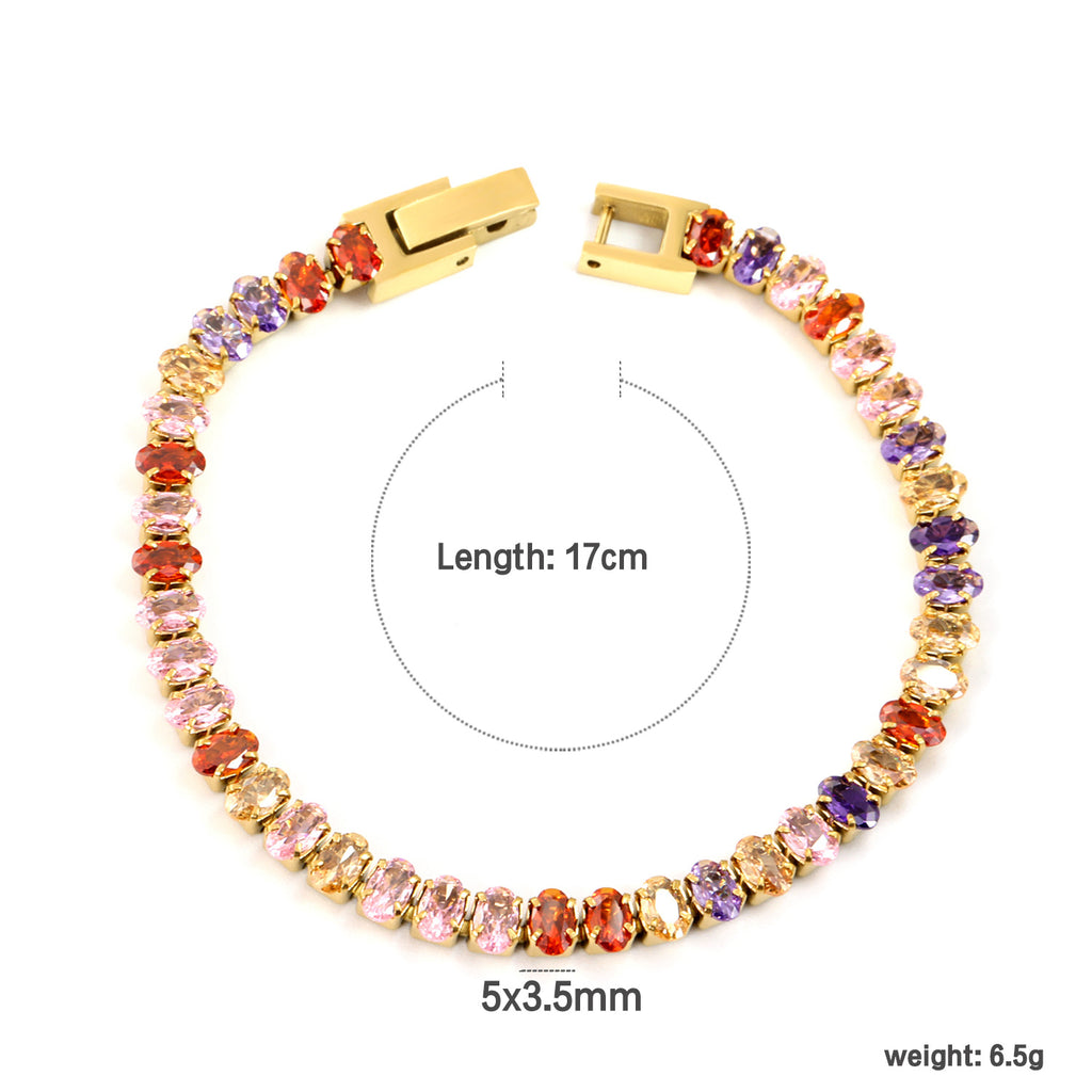 Damen Armband mit funkelnden Zirkonia und eleganter Goldbeschichtung Shop Nory