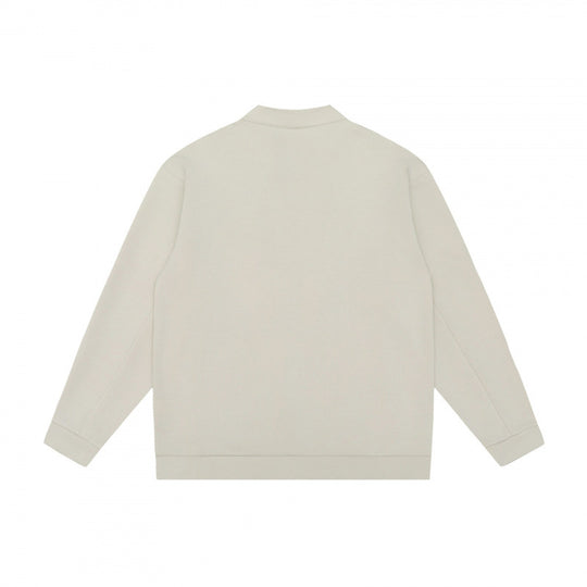 Unisex Minimalistische Oversize Zip-Jacke mit Stehkragen und verdeckten Reißverschlusstaschen Shop Nory