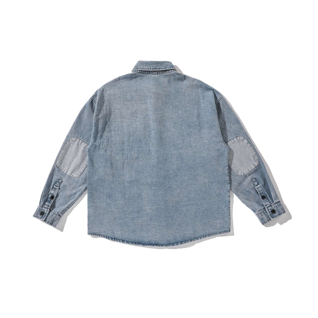 Herren Overshirt aus gewaschenem Denim mit abgerundetem Saum Shop Nory