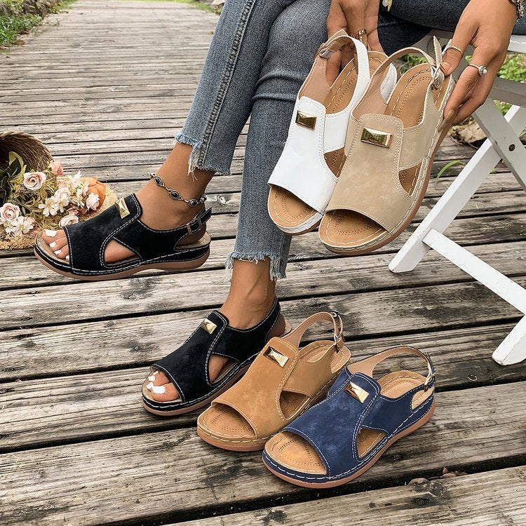 Damen Komfortable Sandalen mit verstellbarem Riemendesign Shopnory