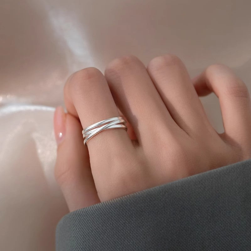 Damen Offener Ring mit modernem, geschwungenem Design Shop Nory