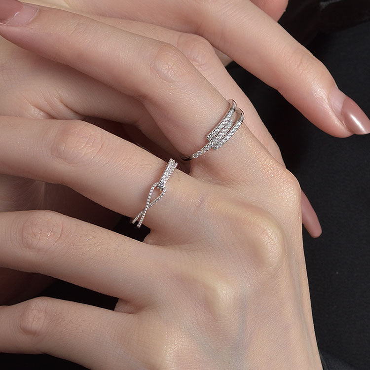 Damen Eleganter Silberring mit verschnörkeltem Design Shop Nory