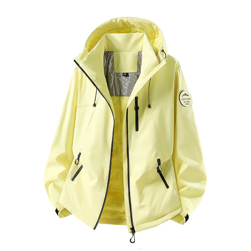 Herren Wasserabweisende Softshelljacke mit Kapuze und Reißverschlusstaschen Shop Nory