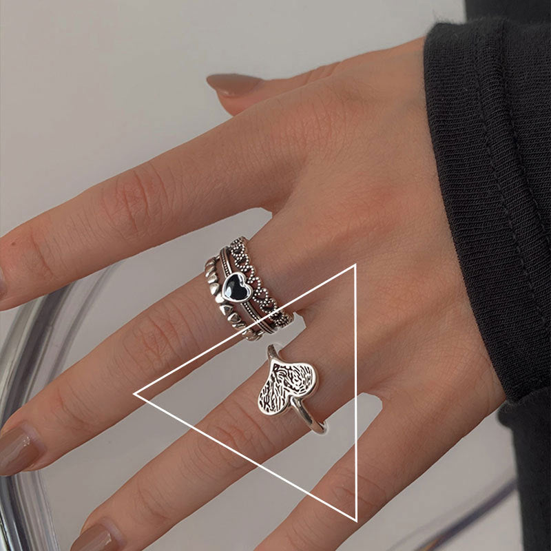 Damen Ring-Set mit Herzen und modernem Design Shop Nory