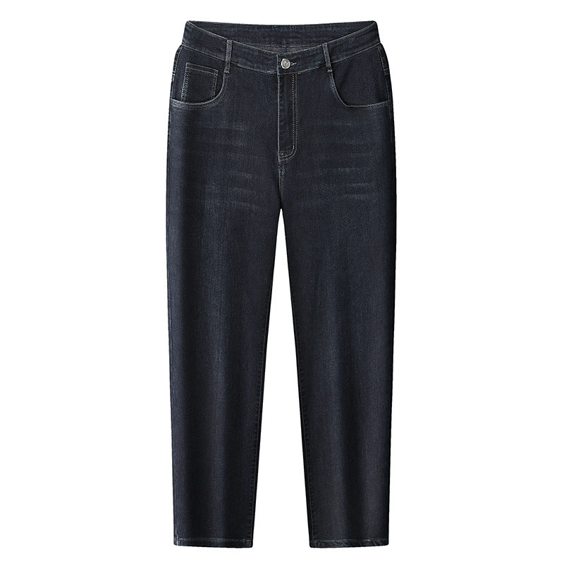 Damen Hochtaillierte Slim-Ankle-Jeans mit elastischem Bund und dezenter Used‑Waschung Shop Nory
