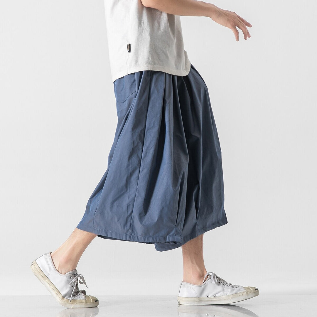 Herren Weit geschnittene Culotte-Loungehose mit tiefem Schritt und elastischem Tunnelzug Shop Nory
