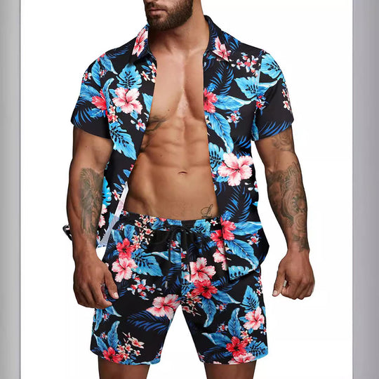 Herren kurzärmliges Hemd und Badeshorts Set