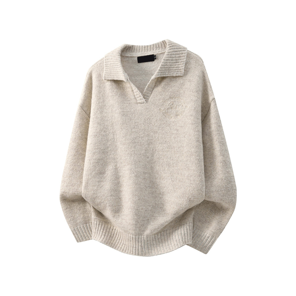 Damen Modischer Grobstrickpullover mit V-Ausschnitt Shop Nory
