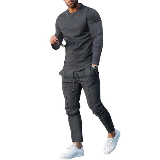 Herren nan athletisches Longsleeve- und Nahtdetail-Jogginghose-Set mit schlanker Passform Shop Nory