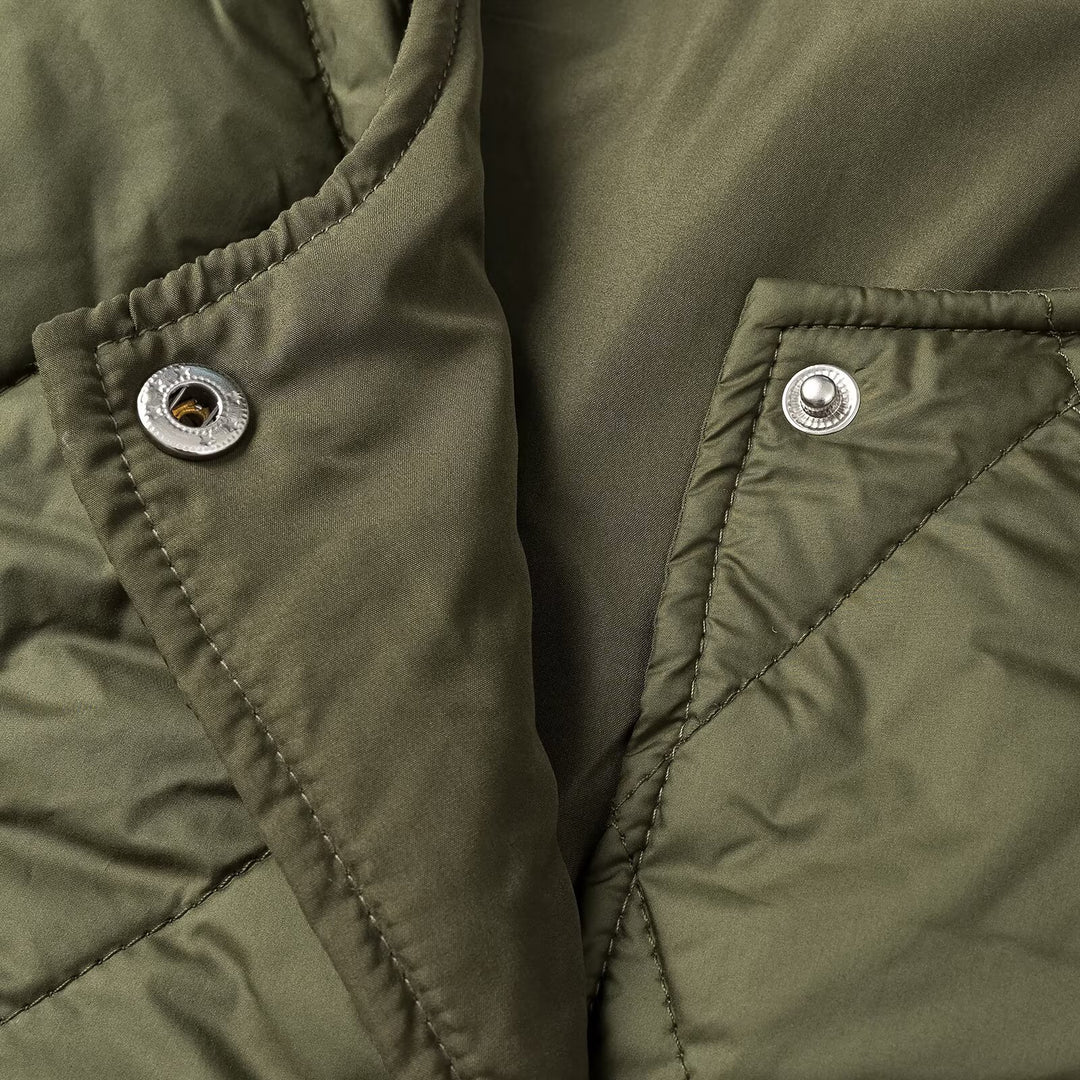 Damen Steppjacke ohne Kragen mit Druckknopfverschluss und aufgesetzten Pattentaschen Shop Nory