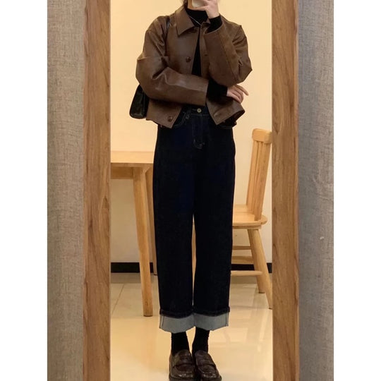Damen Kurzjacke im Boxy-Schnitt mit Hemdkragen und Knopfleiste Shop Nory