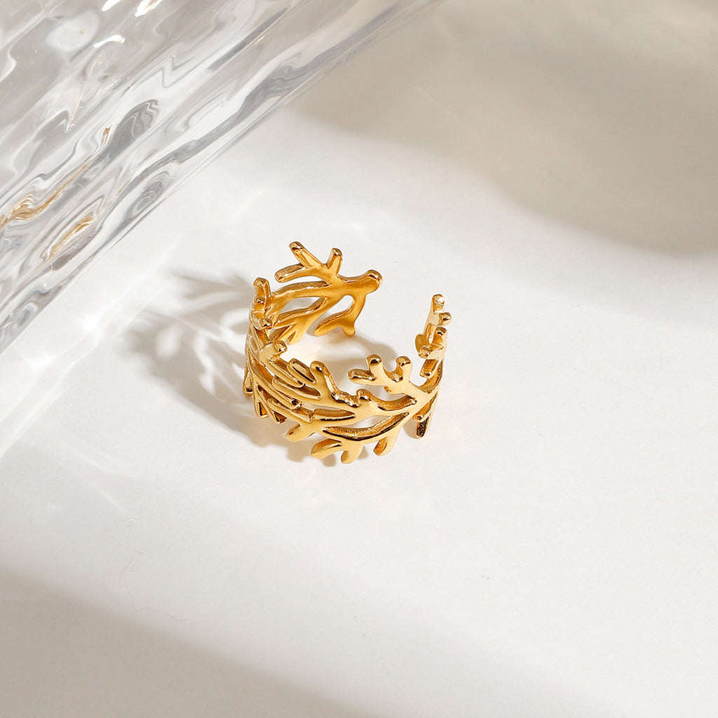 Damen Offener Ring im Korallen-Stil Shop Nory