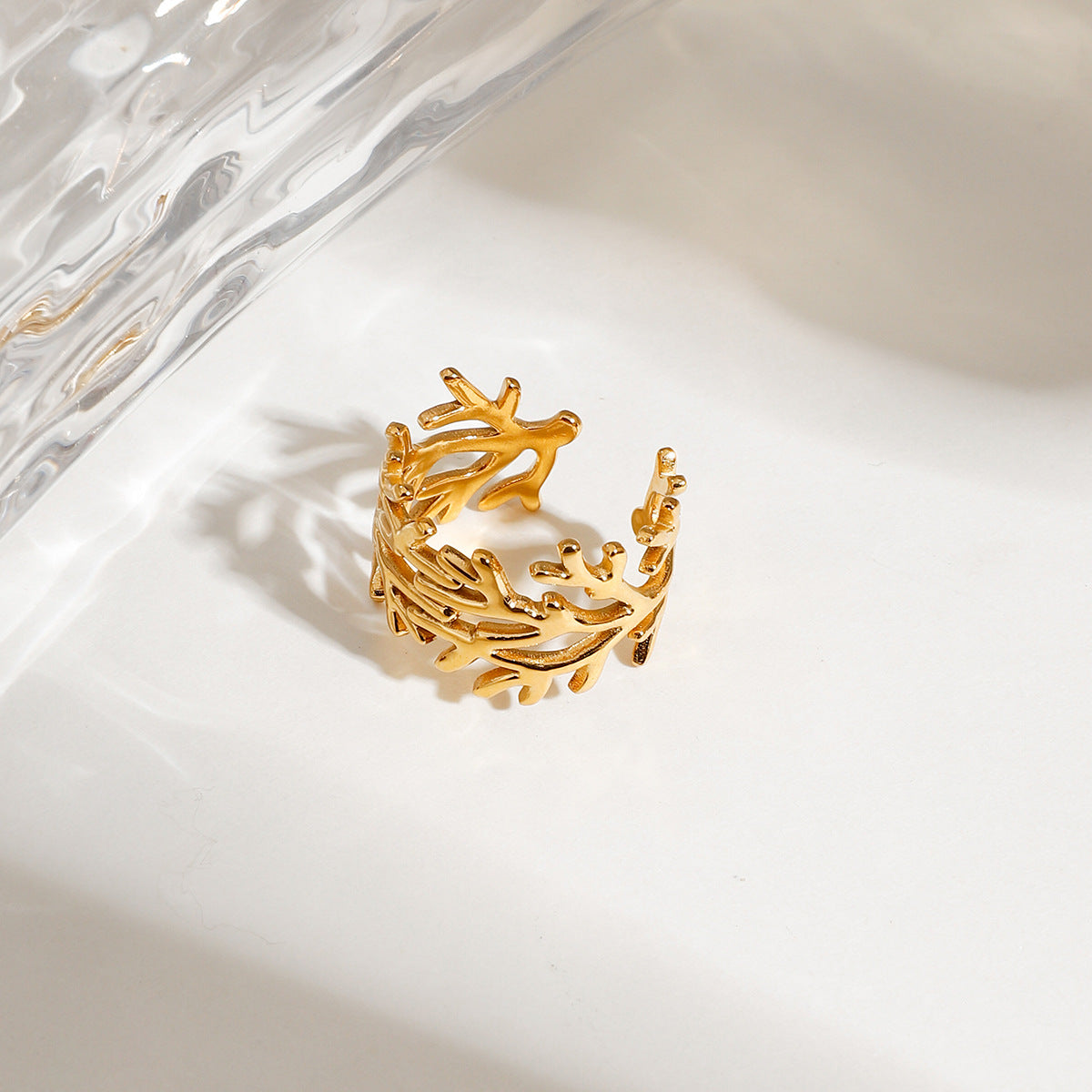 Damen Offener Ring im Korallen-Stil Shop Nory