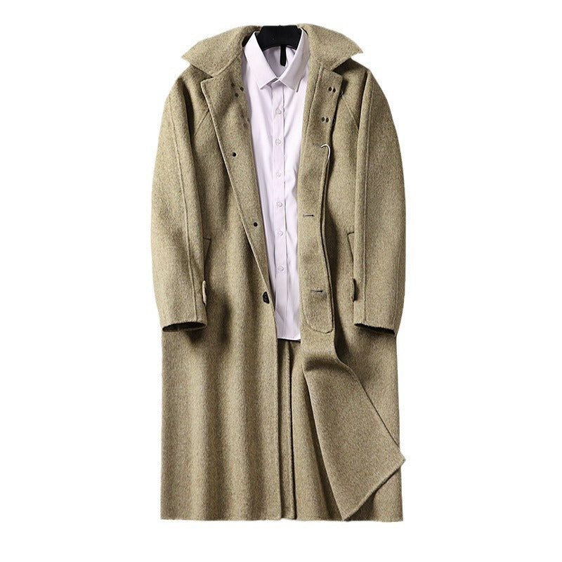 Herren Gerader Wollmix-Longcoat mit verdeckter Front und dekorativen Knebelverschlüssen Shop Nory