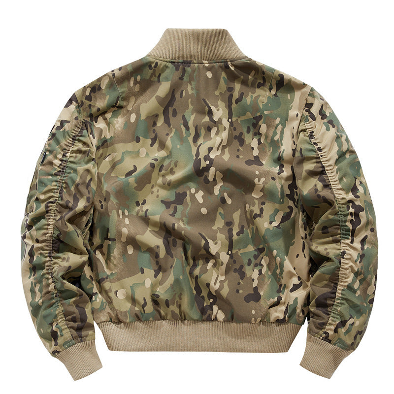 Herren Bomberjacke im Fliegerstil mit taktischen Mehrfachtaschen und Patch-Details Shop Nory