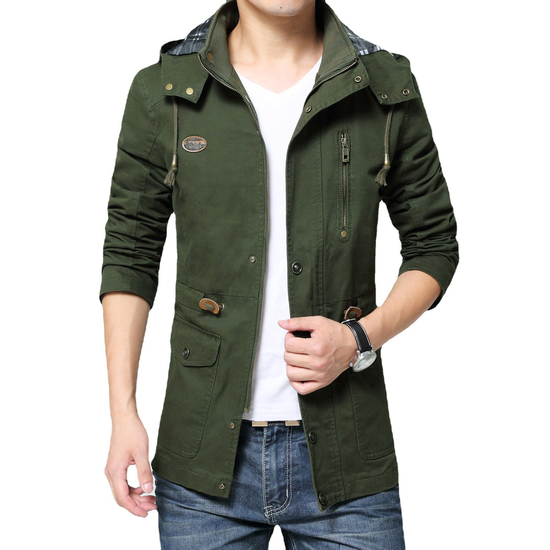 Herren Urbaner Baumwoll-Parka mit Tunnelzug, Brustreißverschluss und geripptem Innenkragen Shop Nory