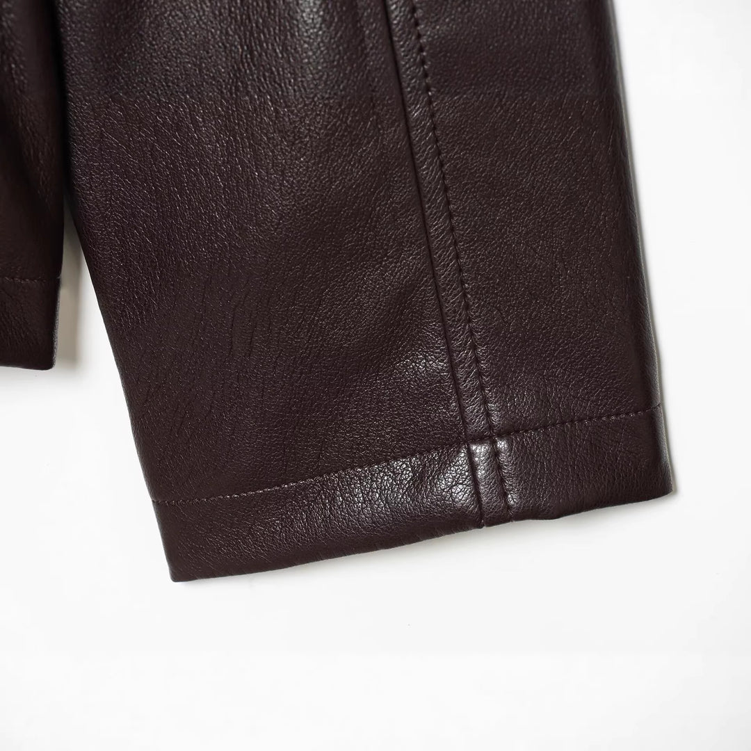 Damen Kurzjacke in veganer Lederoptik mit taillierendem Tunnelzug und Pattentaschen Shop Nory
